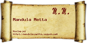 Mandula Metta névjegykártya
